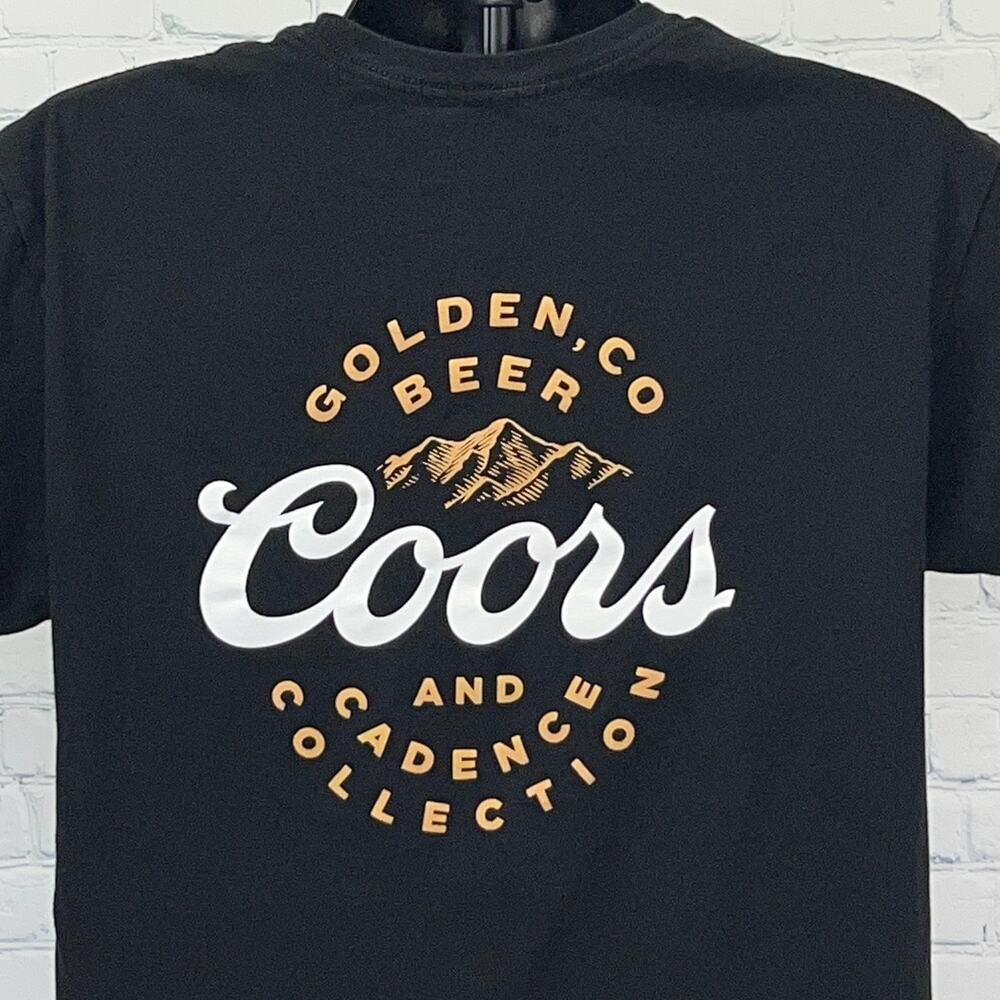 Coors Banquet Beer x Cadence Collection T Shirt L Large Black Cycling Cycler Tee